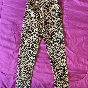 Levi's Kids Leopard Print Leggings - Tan and Black Jeggings Size 8 Reg